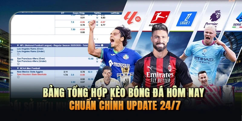 Bảng tổng hợp kèo bóng đá hôm nay chuẩn chỉnh update 24/7